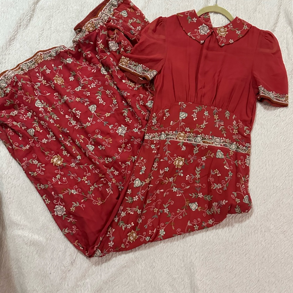 Red custom dress from India